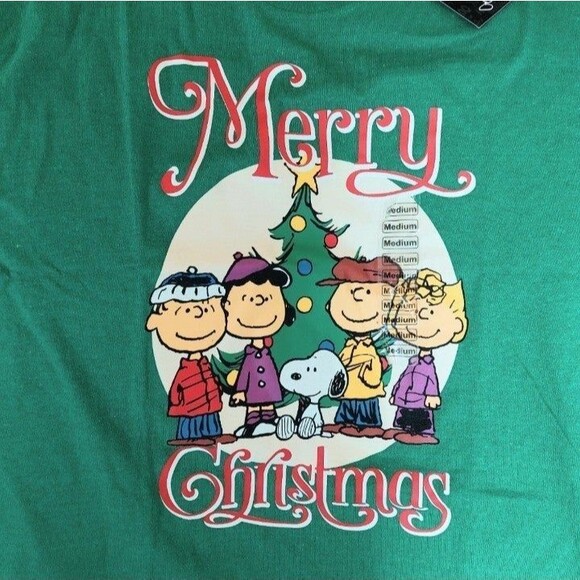 Peanuts Merry Christmas Shirt Graphic Tee Medium - Picture 2 of 2
